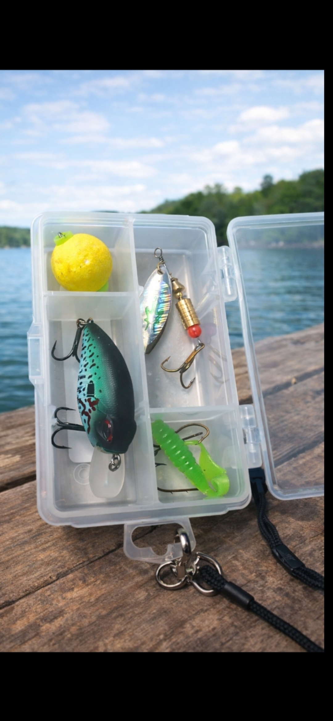 Starter tackle box included with fishing pole rental